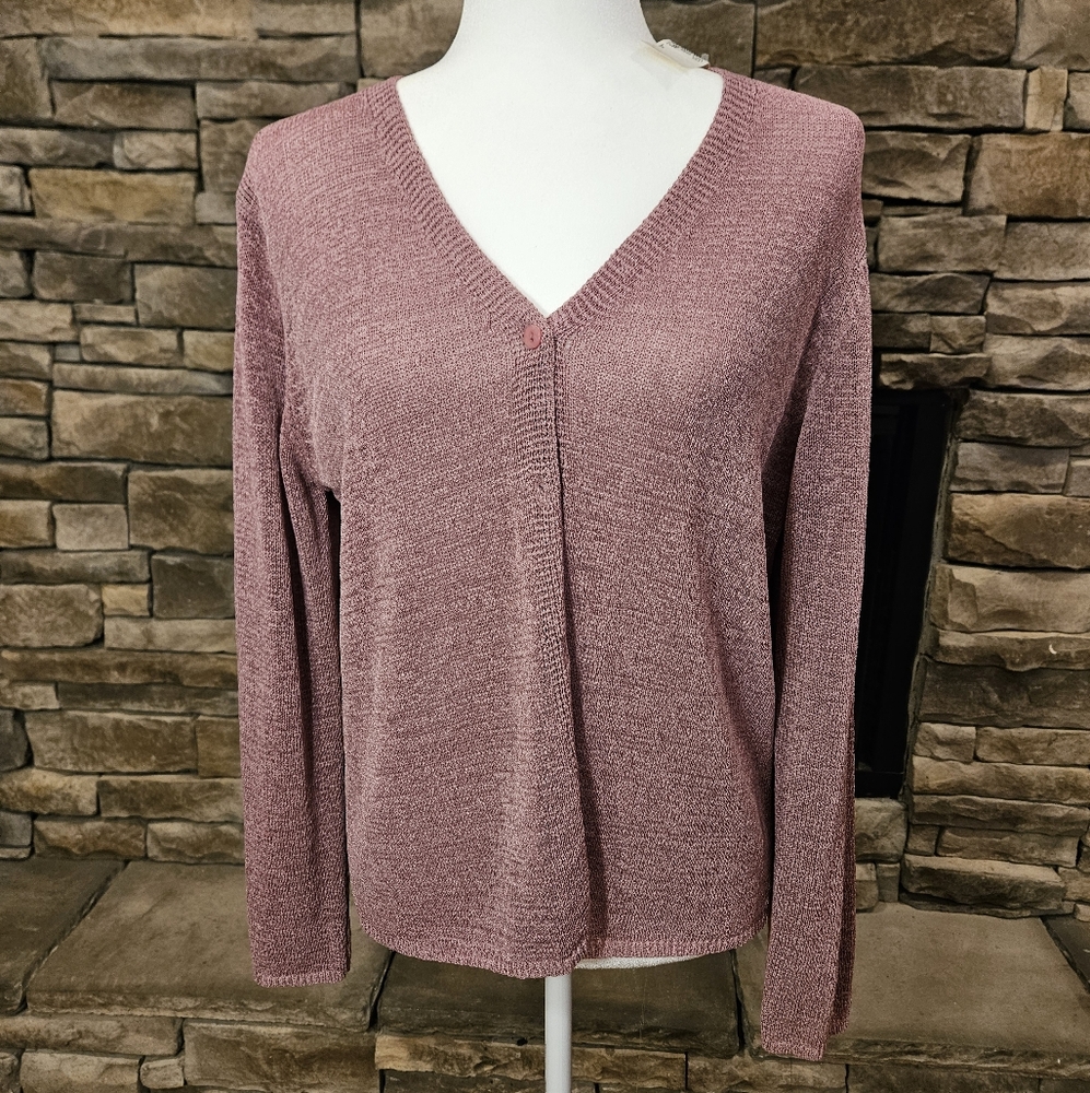 Lucia Burns Pink V-Neck Sweater